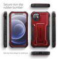 thumbnail image 2 of ExoGuard For iPhone 12 Mini Case, Phone Case with Screen Protector and Kickstand (Red), 2 of 7