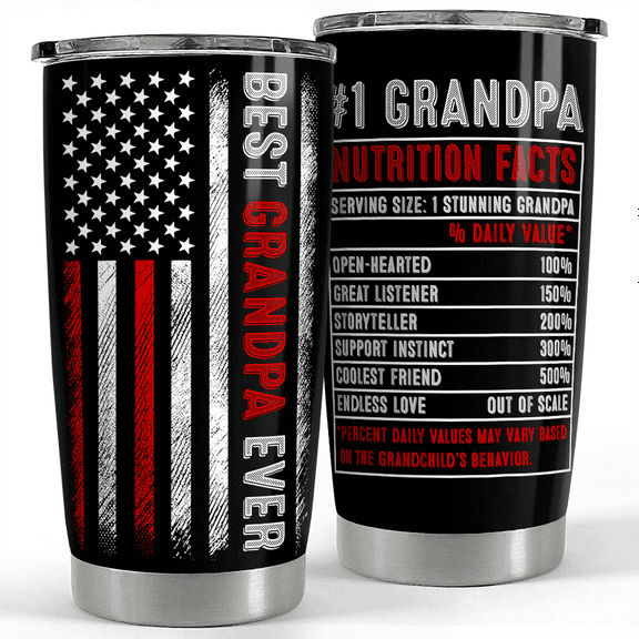 SANDJEST Grandpa Tumbler 20oz Best Grandpa Ever Stainless Steel Insulated Tumblers Coffee Travel Mug