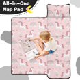 thumbnail image 4 of Unicorn and Heart Pink Pattern Teens Toddler Nap Mat with Pillow, Sleeping Mat Bag for Preschool Daycare 60"x20", 4 of 6