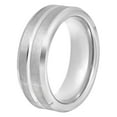 thumbnail image 3 of Brilliance Fine Jewelry Men's Tungsten 8MM Grooved Comfort, Silver, 12, 3 of 5
