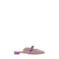 thumbnail image 3 of Cecelia New York Bethel Flat Mule Leather Bow Slip On Pointed Toe Flats Sandals (Power Purple, 7), 3 of 6