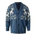 thumbnail image 4 of FYDUU Men's Cardigan Sweater Coat Mens Cardigans Autumn Winter Outdoor Casual Style Christmas Themed Printed Sweater Coat Fashion Golf Sweaters, 4 of 5