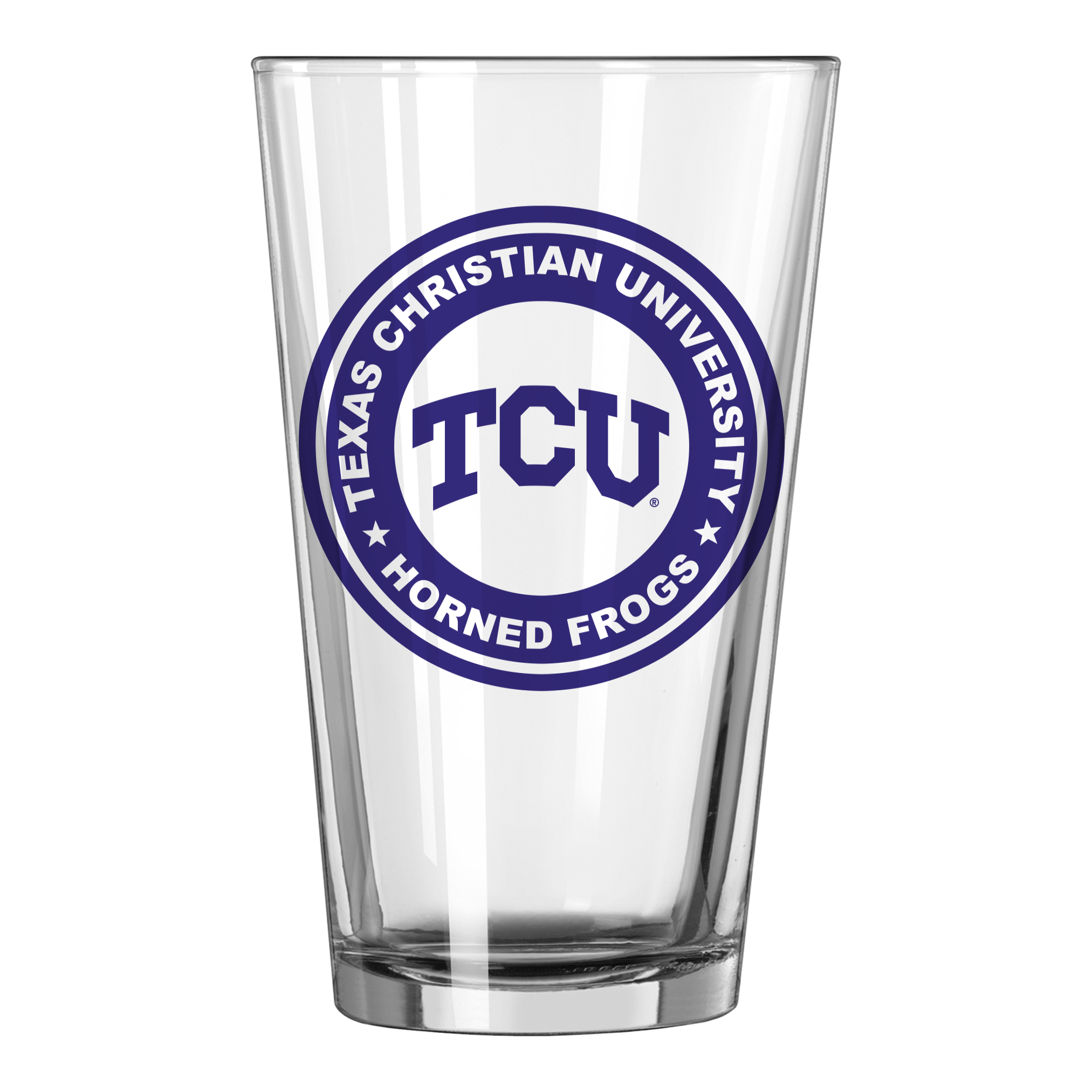 TCU Horned Frogs Boelter Brands Circle Logo Clear Pint Glass (16oz) - image 1 of 1