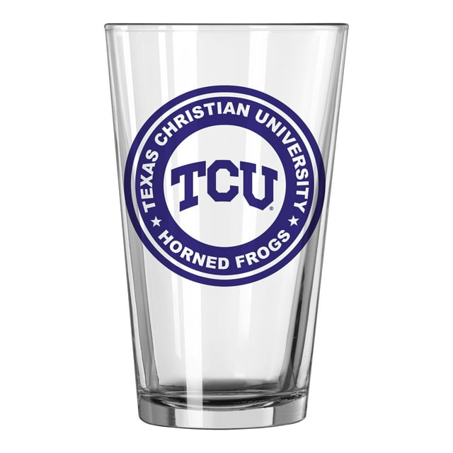 TCU Horned Frogs Boelter Brands Circle Logo Clear Pint Glass (16oz)