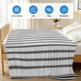 thumbnail image 4 of Black Striped Cooling Blanket, Lightweight Breathable Summer Throw Blanket with Double Sided Cold Effect, Black White Stripes Farmhouse Picnic Beach Blankets Bed Sheet for Hot Sleepers 30"x40", 4 of 8