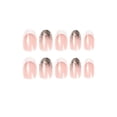 thumbnail image 2 of 24 piezas de uñas postizas de almendra cortas JAMW blanco lechoso purpurina francesa, 2 of 5