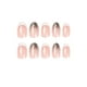 thumbnail image 2 of 24 piezas de uñas postizas de almendra cortas JAMW blanco lechoso purpurina francesa, 2 of 5