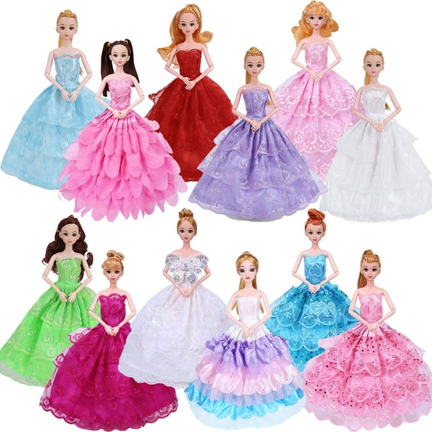 12PCS Doll Dress Fashion Elegant Doll Evening Dress Doll Clothes for 11''  Dolls