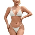 thumbnail image 2 of Womens One Piece Bathing Suits Women's Split Swimsuit Feminine Bustier Beach Vacation Three-Piece Bikini White S, 2 of 6