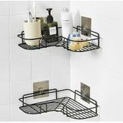 Costyle Corner Shelves - Wall Mounted Kitchen Bathroom Organizer Storage Holder Rack, Black