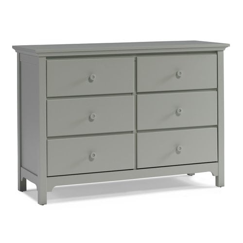 Ti Amo 6 Drawer Double Dresser- Ready to Assemble, Misty Grey - Walmart.com