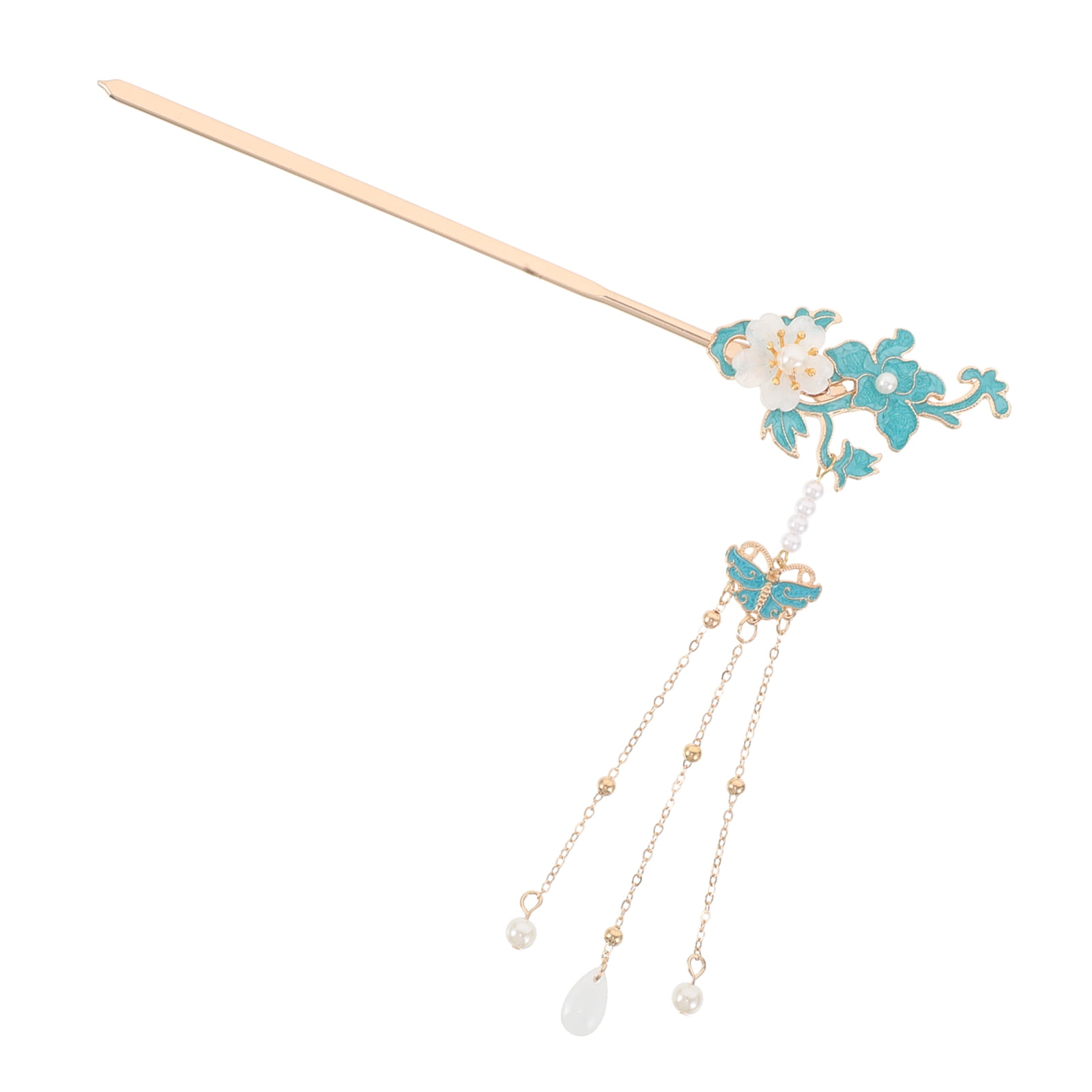 Luxshiny Vintage Chinese Style Metal Hair Sticks with Flower Decoration for Women Traditional Festival Accessories 1 Set