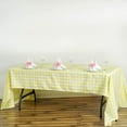 thumbnail image 6 of BalsaCircle 60" x 126" Gingham Checkered Polyester Tablecloth Yellow and White, 6 of 7