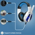 thumbnail image 4 of Anivia Virtual 7.1 USB Gaming Headsets with Microphone Computer Headset Surround Sound Headphones , Volume-Control, Led Light for PC, Mac, Desktop--White&Blue, 4 of 7