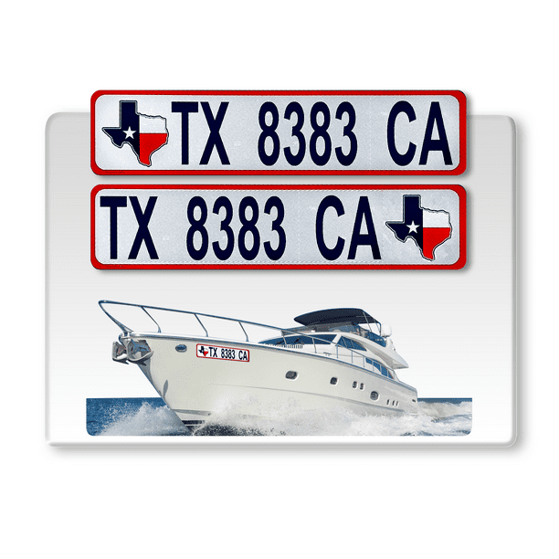 2 Pack Super Reflective Custom Boat Registration Numbers and Letters