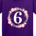 thumbnail image 4 of Inktastic 6th Birthday Floral Wreath Youth T-Shirt, 4 of 5