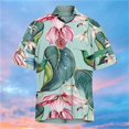 thumbnail image 3 of Camisa De Botones Para Hombre Camisa de manga corta con estampado digital 3d de ocio de tendencia de moda de playa de turismo de vacaciones de verano para hombres (GN2, XXL), 3 of 4