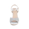 thumbnail image 5 of BLISSFUL STEP Women's Platform Rhinestone Slingback Block High Heels Sandals Silver 7, 5 of 7