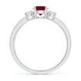 thumbnail image 2 of ANGARA Natural Classic Ruby and Diamond Three Stone Engagement Ring in 14K White Gold for Women (Size-5mm) | July Birthstone, Birthday, Anniversary, Jewelry Gift for Women | Natural Ruby Ring, 2 of 10