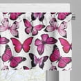 thumbnail image 3 of Ambesonne Pink and White Valance Pack of 2, Tender Butterflies, 54"X18", Magenta and Hot Pink, 3 of 5