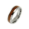 thumbnail image 1 of Genuine inlay Hawaiian koa wood band ring tungsten comfort fit 6mm size 13, 1 of 3