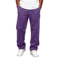 thumbnail image 4 of Zimjoy Wide Leg Sweatpants for Men Drawstring Open Bottom Baggy Sweatpants Joggers Cotton Loose Lounge Sweat Pants with Pockets Purple M, 4 of 6