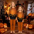 thumbnail image 6 of HTHLVMD Family Matching Sleepwear, Bat Print Pajamas, Halloween Gradient Orange Bat Bottom Print Family Matching Pajamas, Crew Neck Long Sleeve 2pcs Holiday Loungewear, 4 Years, 6 of 6