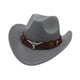 thumbnail image 2 of Sombrero de vaquero, elegante accesorio de disfraz para actuaciones, carnavales, viajes, juegos de rol. Gris, 2 of 9