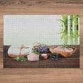 thumbnail image 3 of Ambesonne Spa Themed Jigsaw Puzzle, Flowers Stones Picture, Heirloom-Quality Fun Activity for Family Durable Cardboard, 1000 pcs, White Brown Green, 3 of 5