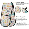 thumbnail image 4 of Dailycode Double Sided Oven Mitt with Loop Heat Resistant Kitchen Long Potholders 7" x 35" Easter Eggs with Color Stripes, 4 of 6