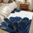 thumbnail image 4 of Navy Blue Gold Runner Rug 2.7x5 FT,Non Slip Entryway Carpet,Abstract Line Art Troditional Ink Painting Washable Soft Floor Carpet Entrance Mat Non-Shedding Throw Rug for Hallway Laundry Room Bedside, 4 of 9