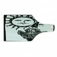 thumbnail image 1 of Fantasy Cutting Board, Wizard Reading Magic Book Beneath the Sun with Face Image, Decorative Tempered Glass Cutting and Serving Board, Wine Bottle Shape, White Black, by Ambesonne, 1 of 1