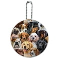 thumbnail image 1 of Dogs Lab Retriever Dachshund Poodle Pattern Round Luggage ID Tag Card Suitcase Carry-On, 1 of 8