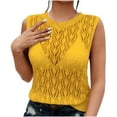 thumbnail image 4 of JIUKE Sweater Vests for Women Crochet Sleeveless Knit Top Hollow out Crewneck Loose Pullover Top, 4 of 7