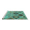 thumbnail image 2 of Ahgly Company Machine Washable Indoor Rectangle Southwestern Turquoise Blue Country Area Rugs, 5' x 7', 2 of 4