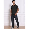 thumbnail image 2 of DARING DIVA Men's Waffle Fabric Classic Crew Neck Raglan Short Sleeves L Black, 2 of 7
