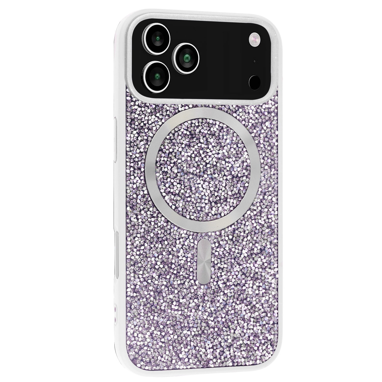 Sparkling Bling Case with Wireless Charging Compatibility for iPhone 17 Pro Max - White