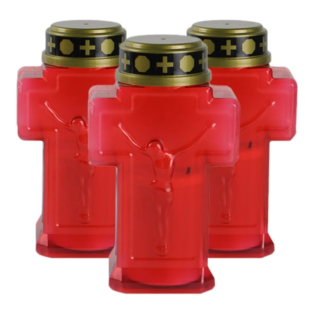 3 velas eléctricas decorativas, velas de cementerio, velas sin llama para jardín