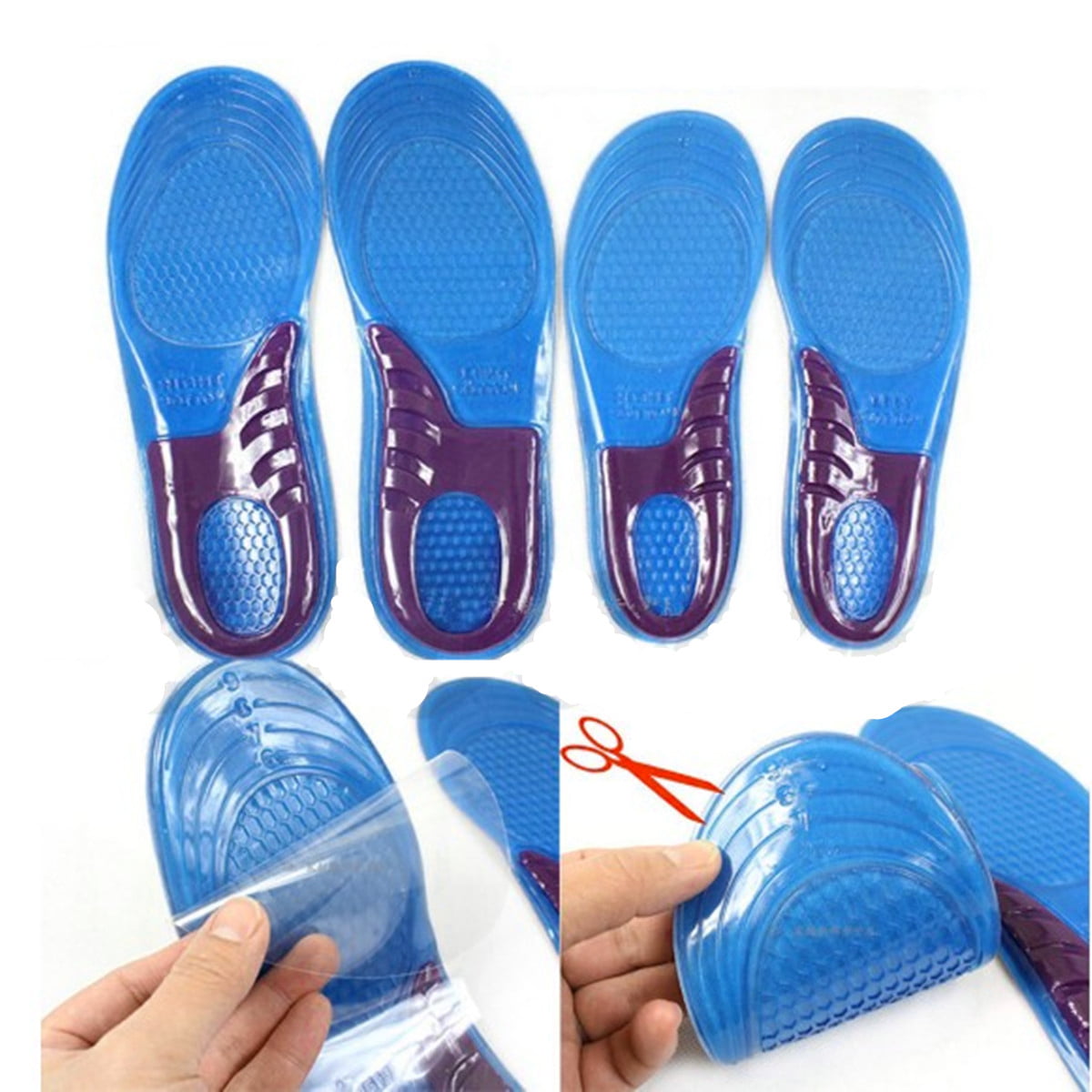Large Hiking Running Shoe Inserts for Walking Gel Insoles 