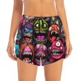 thumbnail image 2 of Vsdgher Monstrous Cartoon Characters Athletic Shorts for Women, Women's Running Double Layer Shorts, High Waisted Yoga Shorts, Workout Athletic Shorts-Small, 2 of 7