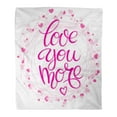 thumbnail image 1 of JSDART Flannel Throw Blanket Lettering Positive Love Quote You More Decorated Hearts Made Soft for Bed Sofa and Couch 58x80 Inches, 1 of 1