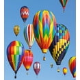 thumbnail image 3 of Colorful Duvet Cover Set, Colored Pattern Hot Air Balloons Flying on Open Sky Image Art Print, Decorative 2 Piece Bedding Set with 1 Pillow Shams, Twin Size, Azure Blue and Multicolor, by Ambesonne, 3 of 3