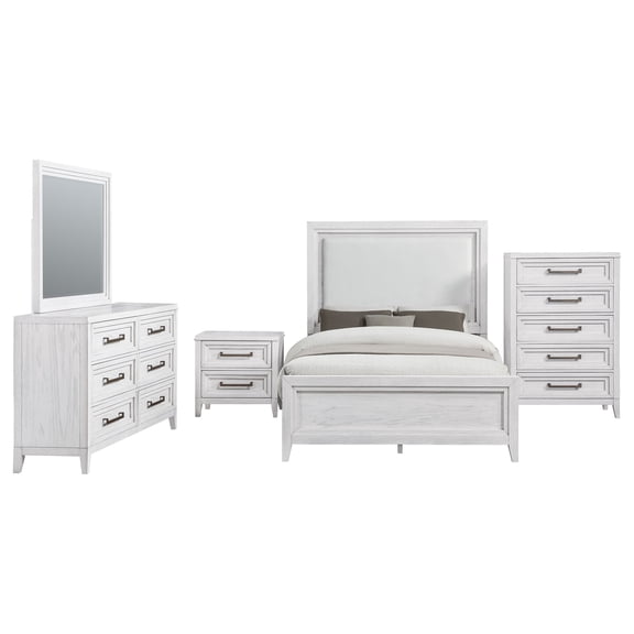 Coaster Marielle 5-piece Eastern King Wood Bedroom Set Distressed White