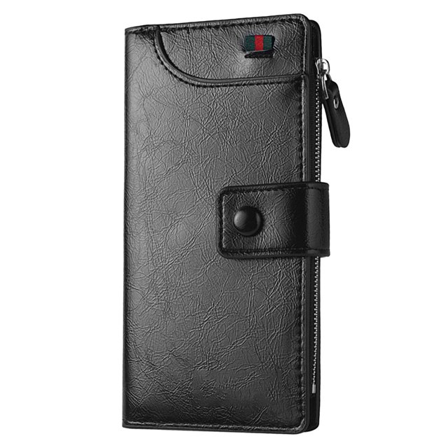 Bolso multifuncional de mano para teléfono móvil con cremallera y hebilla para dinero, bolso para tarjetas de cambio, color negro