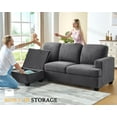 thumbnail image 4 of VANACC 89" L Shape Couch, Reversible Sofa with Chaise, Convertible Sofa with Storage, Couches for Living Room, Grey Bouclé, 4 of 10