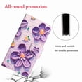 thumbnail image 5 of Allytech Wallet Case for Samsung Galaxy A03 Core, PU Leather Stand RFID Blocking Card Slot Wireless Charging Flip Book Cover TPU Shockproof Interior Case, Purple Flower, 5 of 5