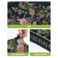 thumbnail image 4 of Black Flowers Bar Stool Covers Set of 2, Spring Floral Elegant Pastoral Vintage Stretch Washable Bar Chair Covers with Backs, Removable Pub Counter Height Chair Cover for Kitchen Dining Room Cafe, 4 of 7