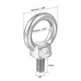 thumbnail image 2 of Uxcell Lifting Eye Bolt M6 x 0.47" Male Thread with Hex Screw Nut Gasket for Hanging, Stainless Steel, 4 Sets, 2 of 5