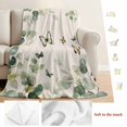 thumbnail image 5 of Eucalyptus Leaves Blanket Soft Cozy Warm Throw Blanket for Couch, Plush Fuzzy Flannel Fleece Blankets for Sofa, Spring Summer Botanical Sage Green Rustic Bed Blankets Gifts for Men, 50"x60", 5 of 9
