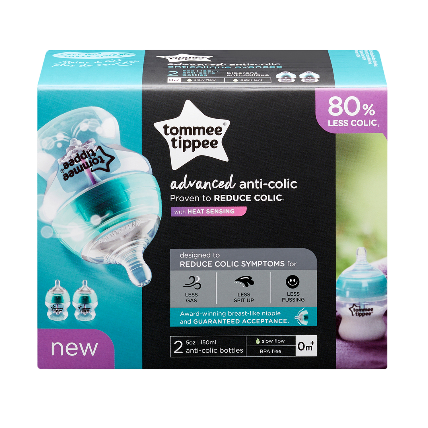 Tommee Tippee Advanced Anti-Colic Baby Bottles – 5oz, Clear, 2pk - image 5 of 10